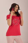 Sweet Moon Knit Cotton Pyjama Set - Cream Tomatored — thumbnail 5